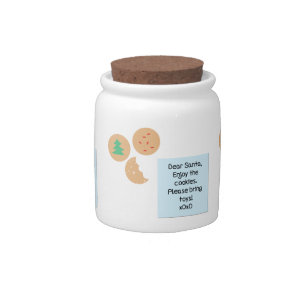 Dear Santa Cookies Please Bring Toys Candy Jar