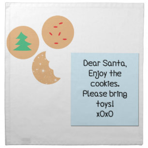 Dear Santa Cookies Please Bring Toys Cloth Napkin