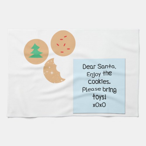 Dear Santa Cookies Please Bring Toys Kitchen Towel