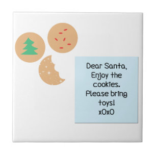 Dear Santa Cookies Please Bring Toys Tile