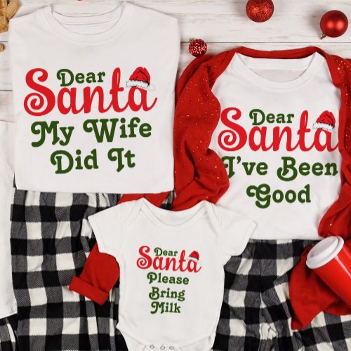 Dear Santa Custom Funny Christmas Family Group T_Shirt
