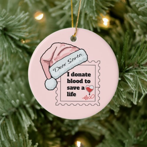 Dear Santa Cute Personalized Christmas  Ceramic Ornament