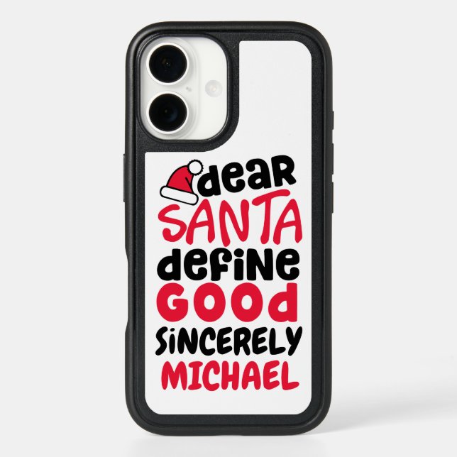 Dear Santa Define Good Funny Christmas Design Otterbox iPhone Case (Back)