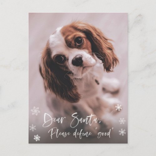 Dear Santa Define Good Funny Christmas Photo Postcard
