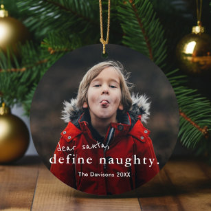 Dear Santa Define Naughty Christmas Dog Personalized Aluminum