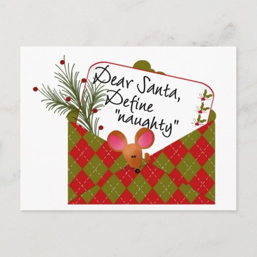 Dear SantaDefine Naughty Holiday Postcard