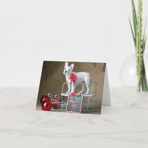 Dear Santa Defines Good French Bulldog Christmas Holiday Card