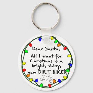 Dear Santa Dirt Bike Keychain