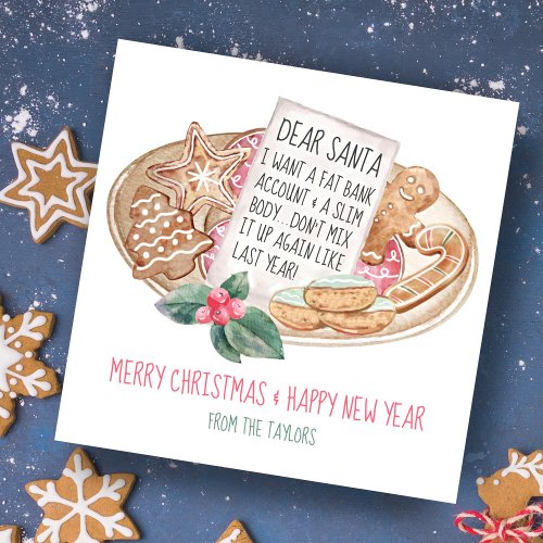 Dear Santa Fat Bank Account Slim Body Christmas  Holiday Card