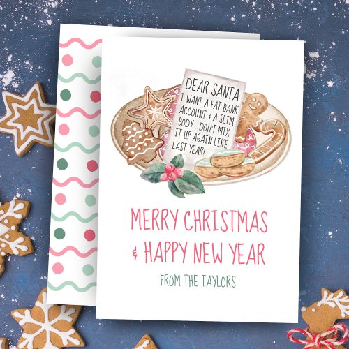 Dear Santa Fat Bank Account Slim Body Christmas Holiday Card