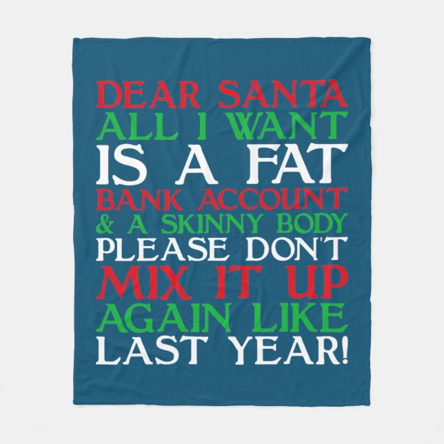 Dear Santa Fleece Blanket (Front)