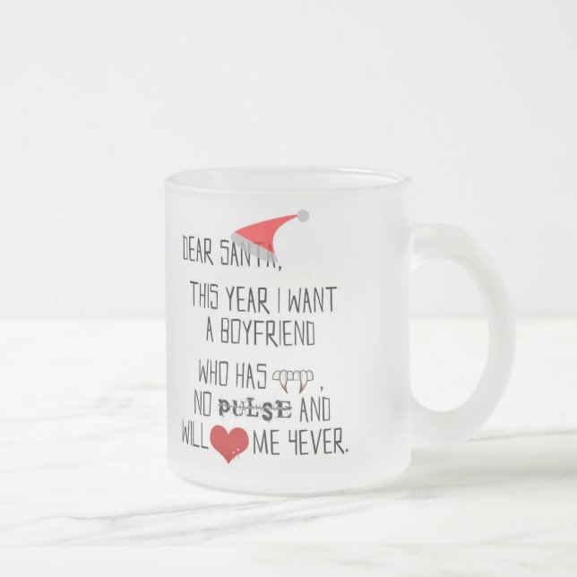 Dear Santa... - frosted glass mug (Right)