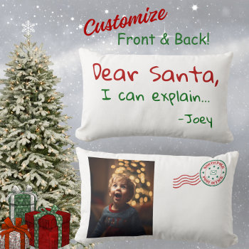 Dear Santa Funny Christmas Cute Keepsake Seasonal Lumbar Pillow by Wise_Crack at Zazzle