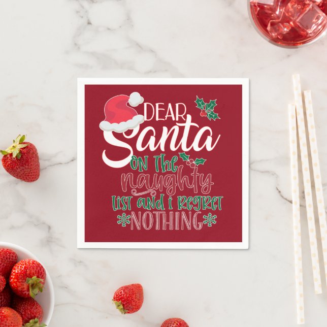Dear Santa Funny Christmas Napkin (Insitu)