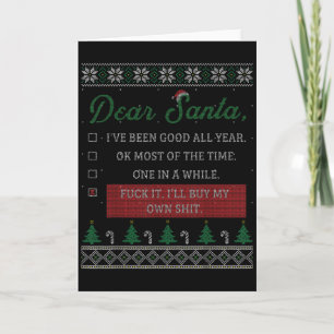 Dear Santa Funny Christmas Quote Sayings Gift Card