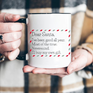 Dear Santa Funny Festive Christmas Two-Tone Coffee Mug