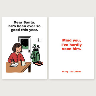 Dear Santa: Funny Golfer Christmas Card