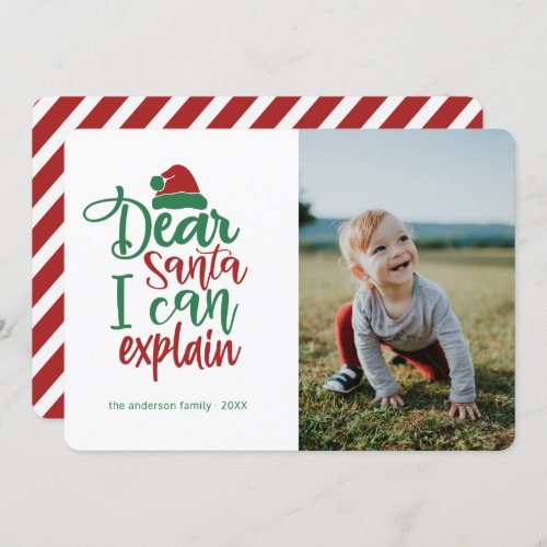 Dear Santa Funny Holiday Christmas Photo Card