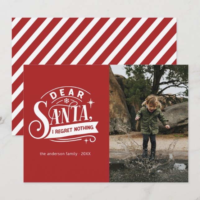 Dear Santa... Funny Holiday Christmas Photo Card (Front/Back)