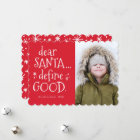 Dear Santa... Funny Holiday Photo Card