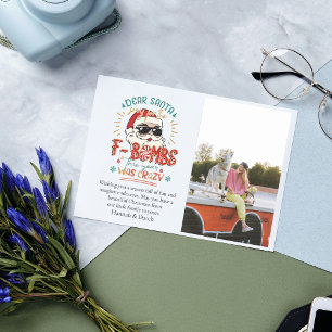 Dear Santa Funny Photo Christmas Note Card