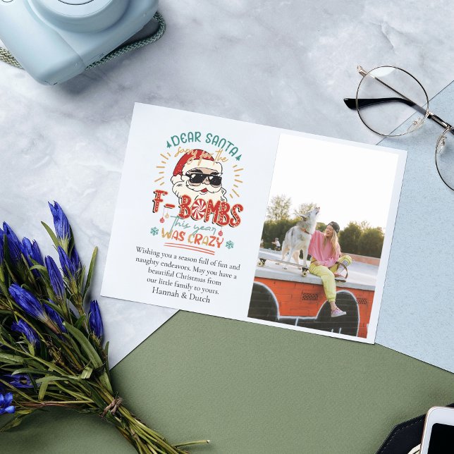 Dear Santa Funny Photo Christmas Note Card (Creator Uploaded)