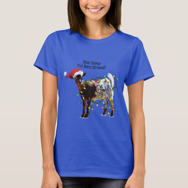 Dear Santa Goat  Christmas Sleepshirt T-Shirt (Front)