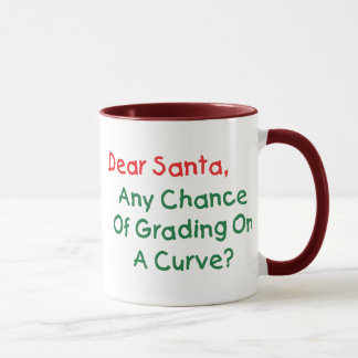 Dear Santa Grade On A Curve? Xmas Letter To Santa Mug