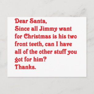 Dear Santa Holiday Postcard