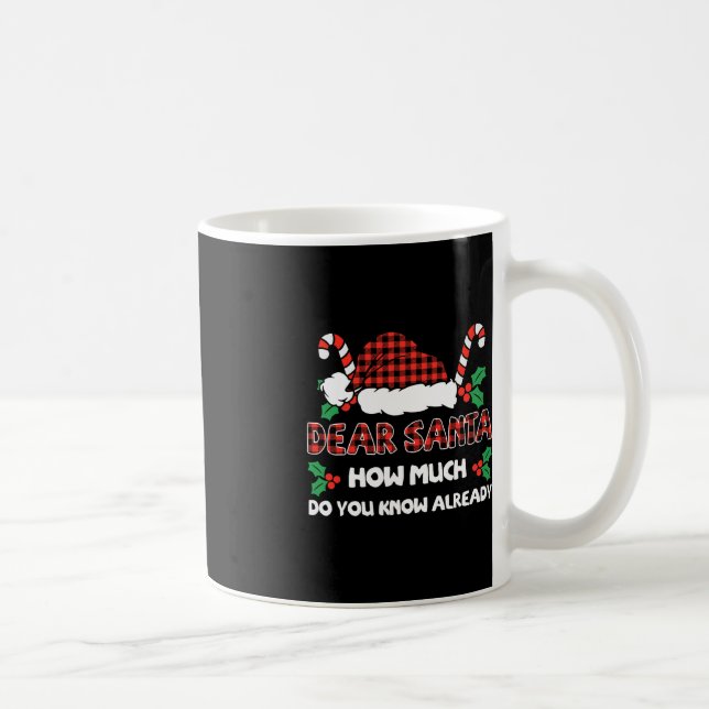 Dear Santa How Much Do You Know Already Christmas  Coffee Mug (Right)