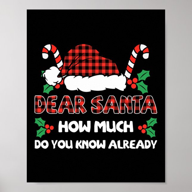 Dear Santa How Much Do You Know Already Christmas  Poster (Front)