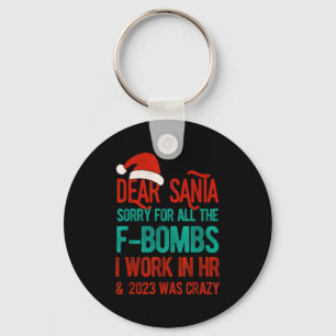 Dear Santa Human Resources Funny Hr Christmas 2023 Keychain
