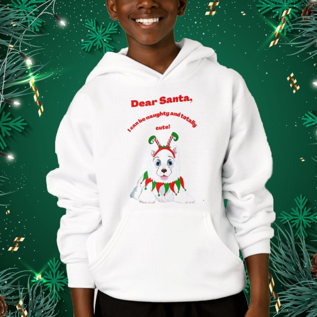 Dear Santa, I Can Be Naughty And Cute Samoyed Hoodie (Creator Uploaded)