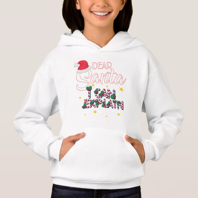 Dear Santa, I Can Explain Christmas Hoodie (Front)