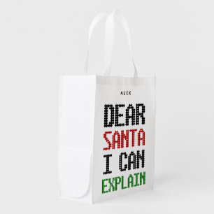 Dear Santa I can explain Christmas Naughty List Grocery Bag
