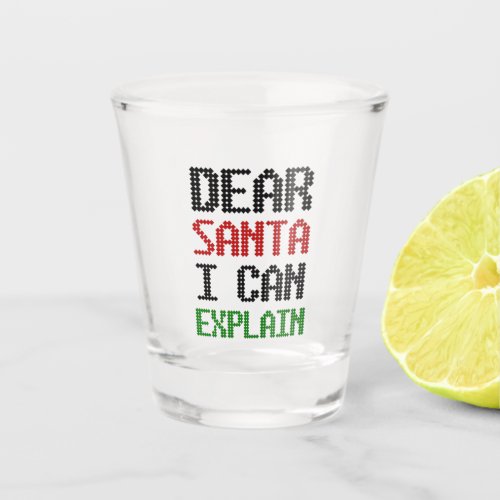 Dear Santa I can explain Christmas Naughty List Shot Glass