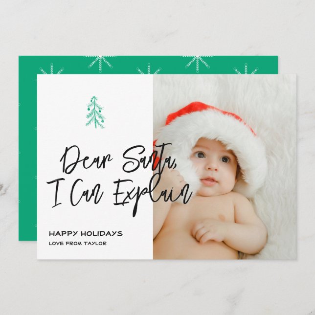 Dear Santa I Can Explain Christmas Personalized Holiday Card (Front/Back)