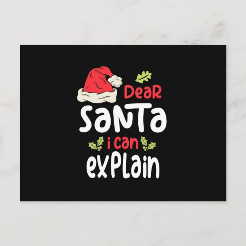 Dear Santa I Can Explain Christmas Postcard