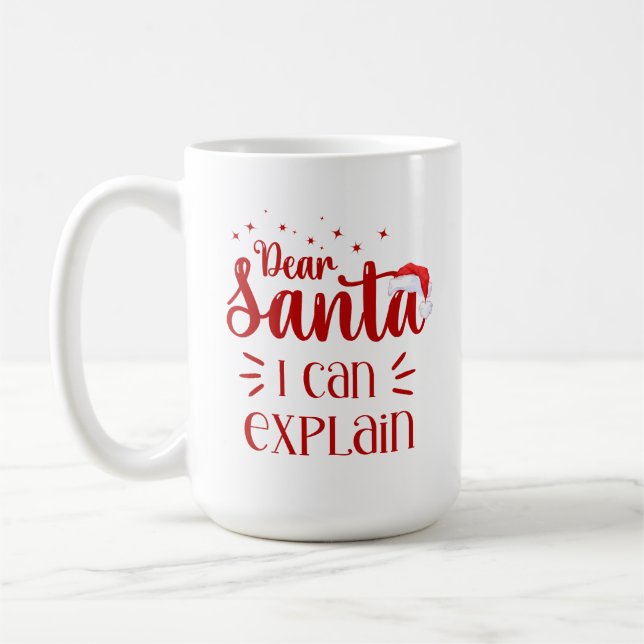 Dear Santa I can explain Christmas typography Coffee Mug (Left)