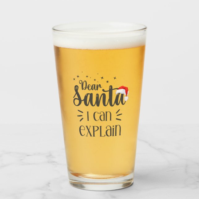 Dear Santa I can explain Christmas typography Glass (Front Filled)