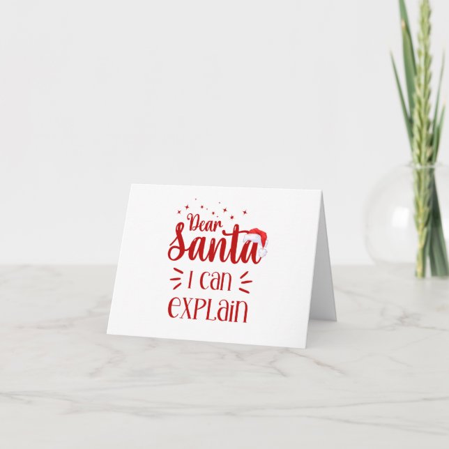 Dear Santa I can explain Christmas typography Holiday Card (Front)