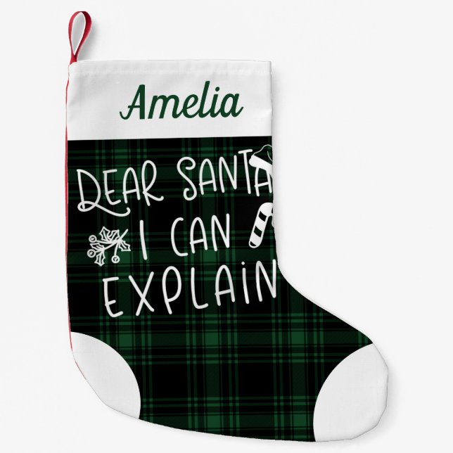 Dear Santa I Can Explain Cute Funny Small Christmas Stocking (Front)