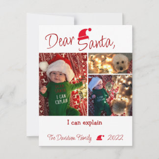 Dear Santa I Can Explain Funny Christmas Card