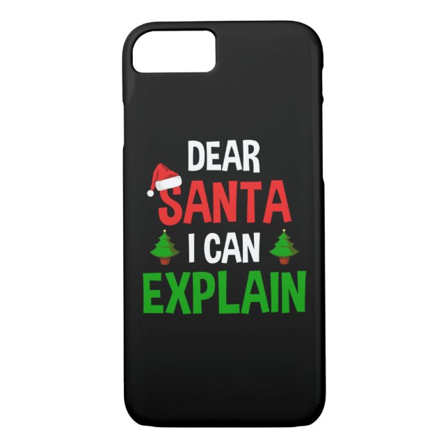 Dear Santa I Can Explain Funny Christmas Case-Mate iPhone Case (Back)