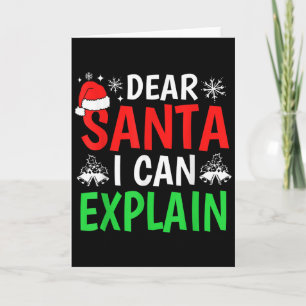 Dear Santa I Can Explain Funny Christmas Holiday F Card