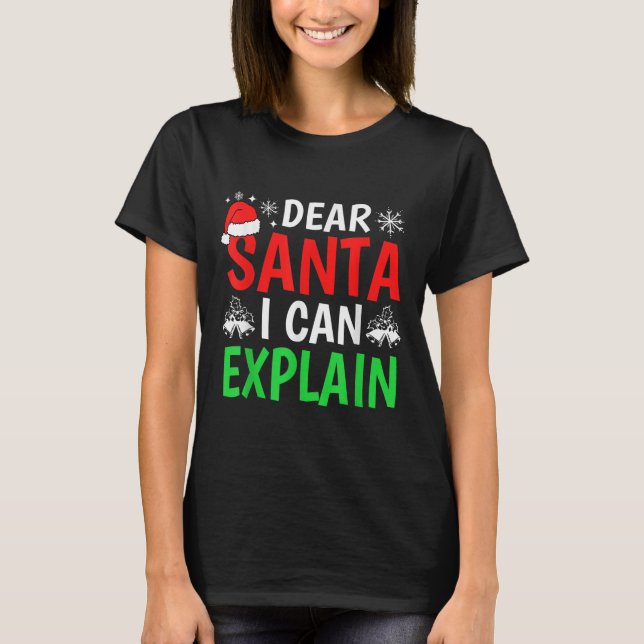Dear Santa I Can Explain Funny Christmas Holiday F T-Shirt (Front)