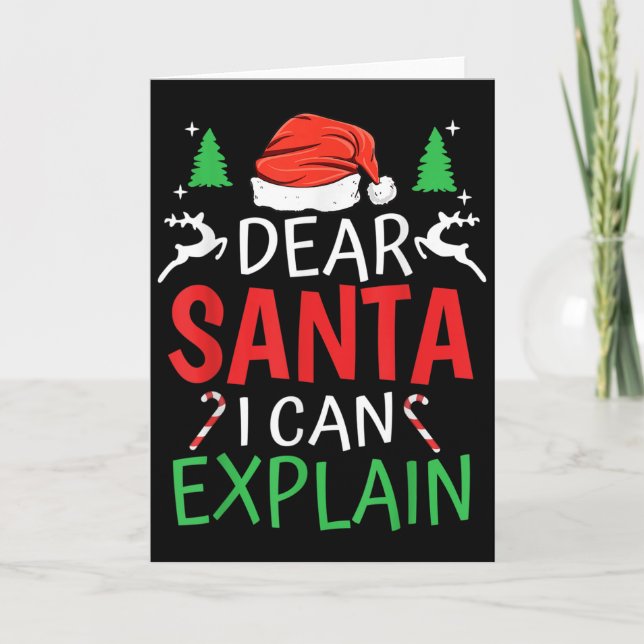 Dear Santa I Can Explain Funny Christmas Joke Humo Card (Front)