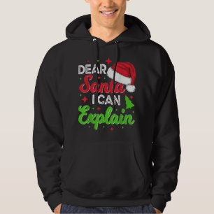 Dear Santa I Can Explain Funny Christmas Joke Sant Hoodie