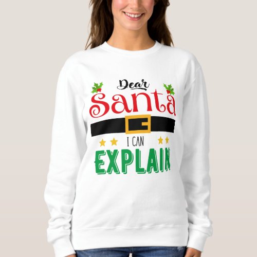 Dear Santa I Can Explain Funny Christmas Joke Sweatshirt