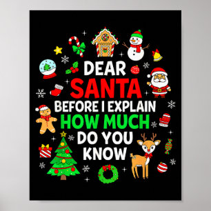Dear Santa I Can Explain Funny Christmas Matching Poster